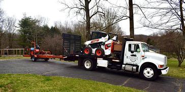 loading a skid steer onto a flat bed|f800 flatbed skid steer ramp.